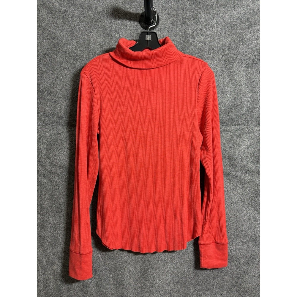 aerie Red Ribbed Long Sleeve Turtleneck Top